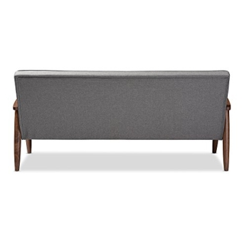 Baxton Studio Sorrento Retro Modern 3-Seater Sofa Grey