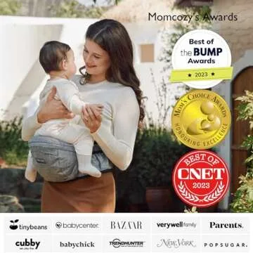 Momcozy Hip Seat Baby Carrier with Ergonomic Design and Pockets
