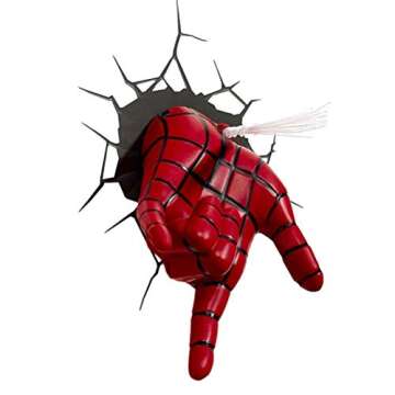 3D Light FX Marvel Spiderman Hand 3D Deco LED Wall Light , Red