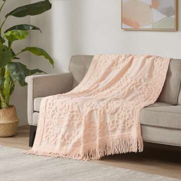 Madison Park Lightweight Tufted Chenille Throw Blanket 50x60