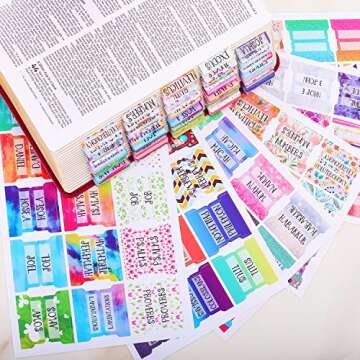 Colorful Floral Bible Tabs Laminated with Matte Film for Easy Navigation - 90 Total Index Tabs
