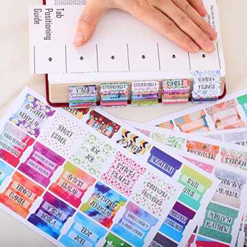 Colorful Floral Bible Tabs for Easy Navigation and Customization