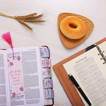Colorful Floral Bible Tabs for Easy Navigation and Customization