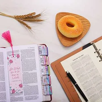 Colorful Floral Bible Tabs for Easy Navigation and Customization