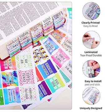 Colorful Floral Bible Tabs for Easy Navigation and Customization