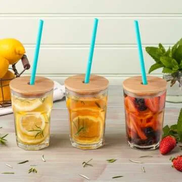 Bamboo Jar Lids with Straw Hole for Stylish Sipping