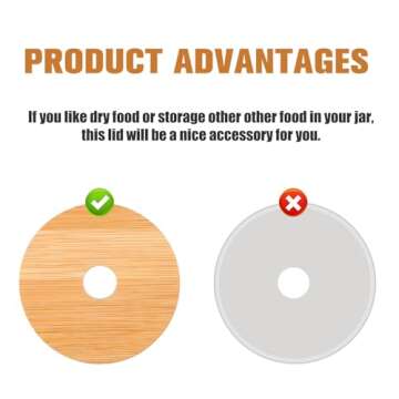 8 Pcs 70mm Bamboo Jar Lids with Straw Hole,Reusable Mason Jar Lids for Beer Can Cups,Sealing Lid Bamboo Lids for Glass Cups,Drinking Jars