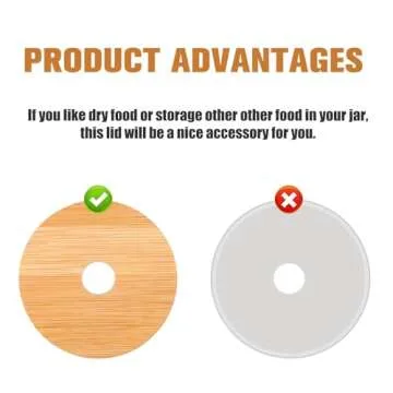Bamboo Jar Lids with Straw Hole for Stylish Sipping