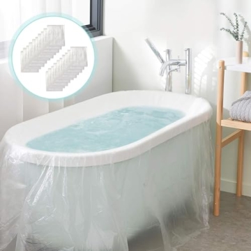 AGPTEK 20 Pack Disposable Bathtub Cover Liner, Large Bathtub Liner Plastic Bag for Salon, Household ...