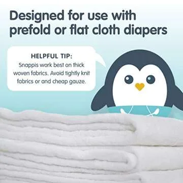 [Toddler Size 5-Pack] Snappi Cloth Diaper Fasteners - Replaces Diaper Pins - Use with Cloth Prefolds and Cloth Flats