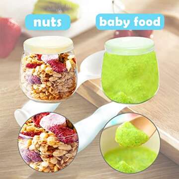 TOFOAN Baby Food Storage Containers,12 Baby Food Containers with Lids,4 oz Glass Baby Food Jars,Small Snack Containers for Toddlers,Thickened Baby Food Storage Containers for Infant & Baby Food (4 oz)