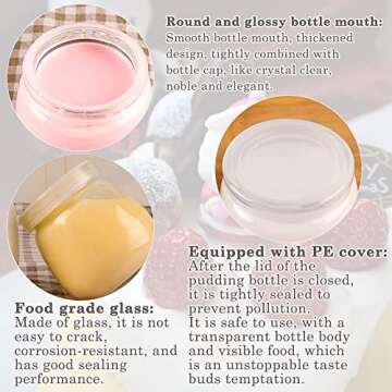 TOFOAN Baby Food Storage Containers,12 Baby Food Containers with Lids,4 oz Glass Baby Food Jars,Small Snack Containers for Toddlers,Thickened Baby Food Storage Containers for Infant & Baby Food (4 oz)