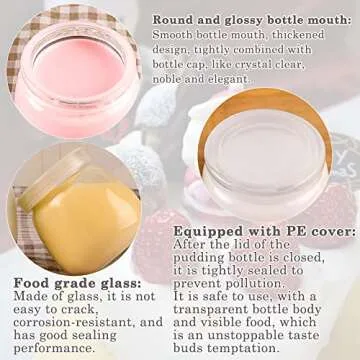 TOFOAN Baby Food Storage Containers,12 Baby Food Containers with Lids,4 oz Glass Baby Food Jars,Small Snack Containers for Toddlers,Thickened Baby Food Storage Containers for Infant & Baby Food (4 oz)