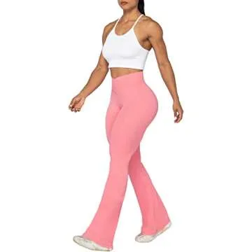 Sunzel Flare Leggings, Crossover Yoga Pants for Women with Tummy Control, High-Waisted and Wide Leg