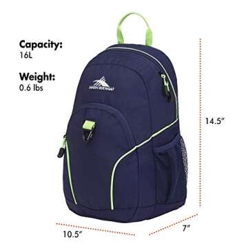 High Sierra Mini Loop Backpack for Women, True Navy/Lime