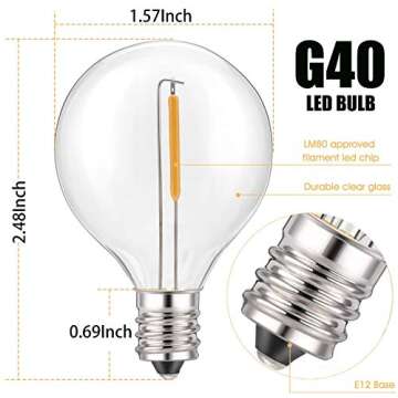 GOOTHY 50Ft LED String Lights With 22 Shatterproof Globe Bulbs - Ideal for All Events and Outdoor De...