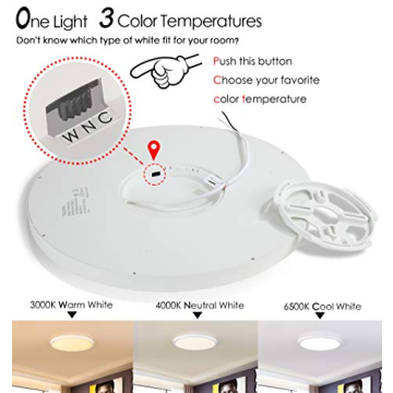 TALOYA 12 Inch LED Ceiling Light with 3 Color Temperatures