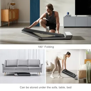 WalkingPad Folding Treadmill, Ultra Slim Foldable Treadmill Smart Fold Walking Pad Portable Safety Non Holder Gym and Running Device P1 Grey 0.5-3.72MPH