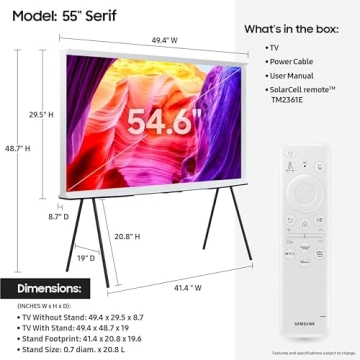 SAMSUNG 55-Inch QLED 4K The Serif Smart TV with Unique Design