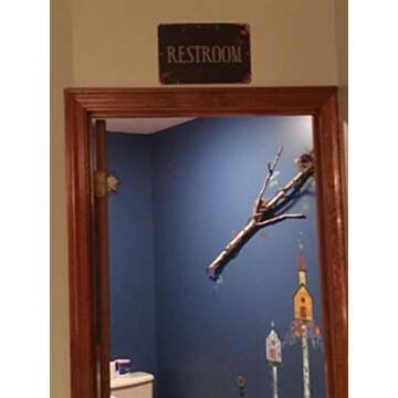 WOSTOD Vintage Metal Restroom Sign for Offices & Businesses