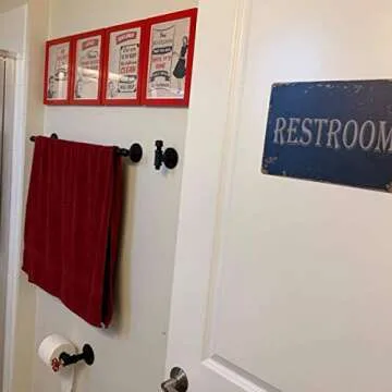 WOSTOD Vintage Metal Restroom Sign for Offices & Businesses