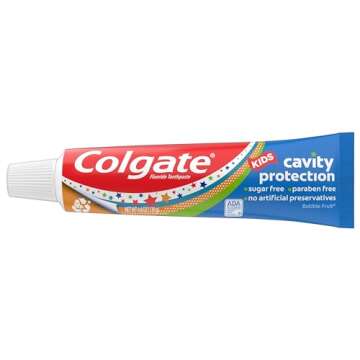 Colgate Kids Toothpaste with Fluoride, Anticavity & Cavity Protection Toothpaste, For Ages 2+, Mild Bubble Fruit Flavor, 4.6 Ounce