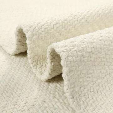 LEEVAN Cotton Runner Rug, 2'x6', White, Reversible, Washable, Bohemian Kitchen Hallway Bathroom Mode...