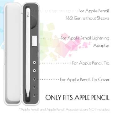 Carrying Case for Apple Pencil 2nd Gen and 1st Generation - Storage Box with Lid for Apple Pencil - ...