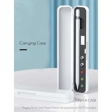 Carrying Case for Apple Pencil 2nd Gen and 1st Generation - Storage Box with Lid for Apple Pencil - Pen Protective Case for iPad Pencil - Holder Accessories - Shock-Absorption (Grey)