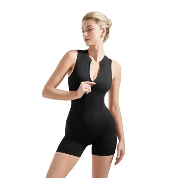 SUUKSESS Sexy Zip Up Bodycon Romper for Women