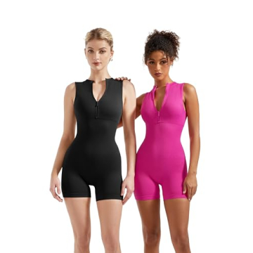 SUUKSESS Sexy Zip Up Bodycon Romper for Women