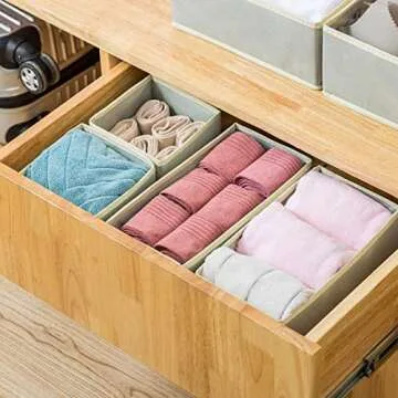 Qozary Washable Drawer Organizers - 12 Pack Storage Solution