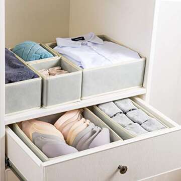 Qozary Washable Drawer Organizers - 12 Pack Storage Solution