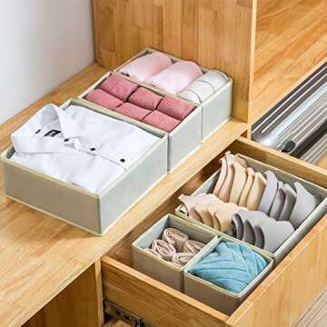 Qozary Washable Drawer Organizers - 12 Pack Storage Solution