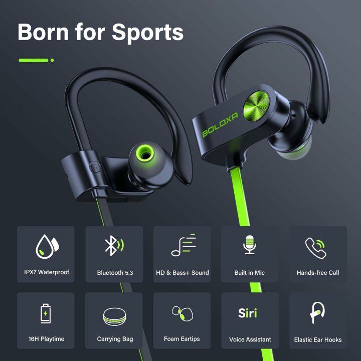 Waterproof Bluetooth 5.3 Over-Ear Earbuds for Sports