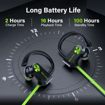 Waterproof Bluetooth 5.3 Over-Ear Earbuds for Sports