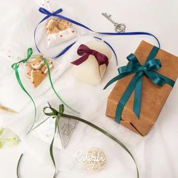 Ribbli Dark Burgundy Satin Ribbon Double Faced Satin 1/2 inch x Continuous 50 Yards-Burgundy Ribbon for Gift Wrapping Crafts Wedding Decoration Bows Bouquet Floral Arrangement