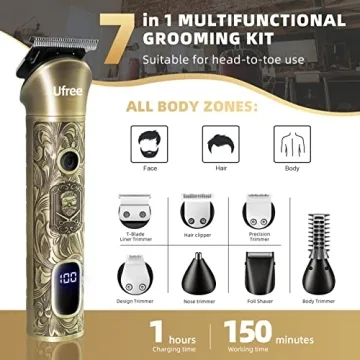 Ufree Beard Trimmer: 7-in-1 Grooming Kit for Men