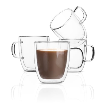Stylish BTaT Double Wall Insulated Glass Coffee Mugs