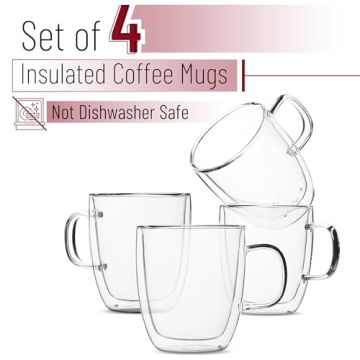 Stylish BTaT Double Wall Insulated Glass Coffee Mugs