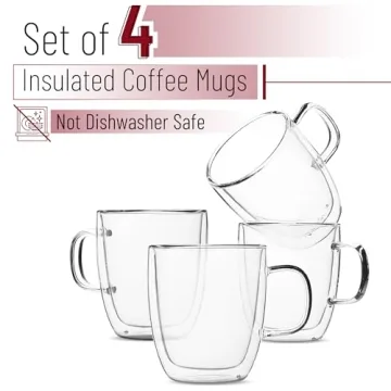 Stylish BTaT Double Wall Insulated Glass Coffee Mugs