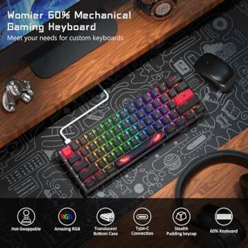 Womier 60% Mechanical RGB Keyboard with Customizable Features