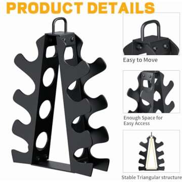 Weight Rack for Dumbbells, 4 Tiers A-Frame Dumbbell Rack Stand Only, Alloy Steel Dumbbells Storage Rack with Handle for Home Gyms Workout (Dumbbells not include)