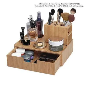 MobileVision Bamboo Makeup Organizer - Eco-Friendly & Stylish