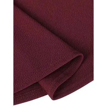 DJT Women's Basic Versatile Casual Stretchy Flared Pleated Mini Skater Skirt with Shorts X-Large Wine