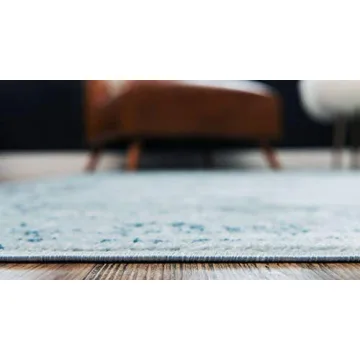 Unique Loom Sofia Collection Area Rug - Casino (8' x 10' Rectangle Light Blue/Ivory)