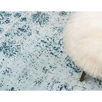 Unique Loom Sofia Collection Area Rug - Casino (8' x 10' Rectangle Light Blue/Ivory)