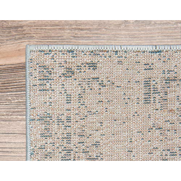 Unique Loom Sofia Collection Area Rug - Casino (8' x 10' Rectangle Light Blue/Ivory)