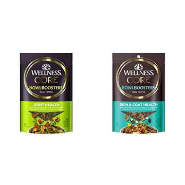 Bundle of Wellness CORE Bowl Boosters Joint Health & Skin & Coat Dog Food Topper, 4 Ounce Bag