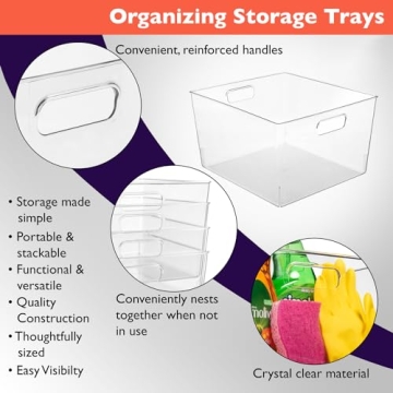ClearSpace XL 6-Pack Clear Plastic Storage Bins for Home Organization